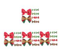 VICASKY 40 Pièces Noeuds pour Poils de Chien Petits Chiens Accessoires de Noël Mélangés avec Élastiques pour Fête et Usage Quotidien