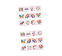 VICASKY 48 Pièces Lot de Autocollants Temporaires Visage Arc-ciel Dégradé Tatouages Éphémères pour Fête Gay Pride Décorations Visage Sûres et Faciles à Appliquer