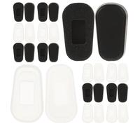VICASKY 48 Plaquettes Nasales en Silicone Antidérapantes pour Lunettes - Coussinets de Nez Confortables Noirs et Blancs, Taille Large - Kit de Remplacement 24 Paires pour Lunettes de