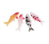 VICASKY 4pcs Petite Figurine de Poisson Koi en PVC Décorative pour Aquarium Design Réaliste et Léger pour Salon et Jardin Féerique