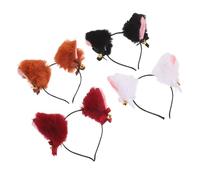 VICASKY 4pièces Accessoires Oreilles De Renard Serre-tête Fausse Fourrure Pour Adulte Accessoire Cheveux Pour Déguisement Avec Clochette Pour Fête