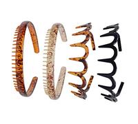 VICASKY 4pièces Bandeau Cheveux Unisex Pour Coiffure Accessoire Plastique Rigide Serre-tête Antidérapant Pour Femmes Et Hommes