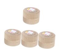 VICASKY 4pièces Boîte à Dents Bois Pour Rangement Pour Conserver Les Souvenirs De Croissance Des Bébés Pratique Et Attentionné