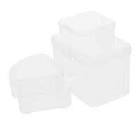 VICASKY 4pièces Boîte Rangement Éponges Maquillage Transparente Porte-houppettes Portable Plastique Étui de Voyage pour Conserver Poudre