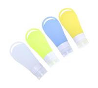 VICASKY 4pièces Flacons De Voyage Silicone Distributeurs Cosmétiques Rechargeables Pots Vides Pour Échantillons Légers Et Étanches