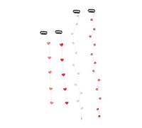 VICASKY 4pièces Long Hair Clips Set with Love and Flower Bead Strings Invisible Hairpin Decoration for Women Girls Students Ponytail Accessory
