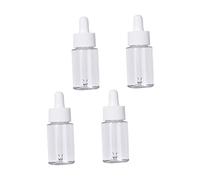 VICASKY 4pièces Lot De Flacons Compte-gouttes Verre Transparent Vides Pour Huiles Essentielles Cosmétiques Avec Couvercle Anti-fuite