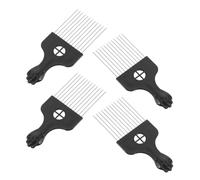 VICASKY 4pièces Lot de Peignes à Dents Larges Métal pour Cheveux Afro et Bouclés Outils de Coiffure pour Tresses et Cheveux Épais