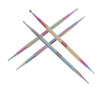 VICASKY 4pièces Lot de Pince à Strass Métal avec Embout Double Outil de Manucure Facile à Utiliser pour Pointillage et Méthodes de Nail Art sur Ongle Comprend Plusieurs Embouts pour Design