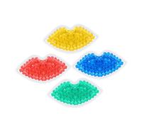 VICASKY 4pièces Patchs de Soin Forme de Lèvres Macarons Lot de Masques pour Yeux Anti-ombres et Anti-poches Réutilisables avec Gel Rafraîchissant