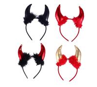 VICASKY 4pièces Serre-tête à Cornes Pour Halloween Bandeau De Cosplay Forme De Corne De Diable Décoration Pour Soirée Costumée