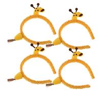 VICASKY 4pièces Serre-tête Girafe Joli Lot De Bandeaux à Cheveux Pour Femmes Accessoire De Tête Peluche Pour Maquillage Et Fêtes