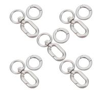 VICASKY 5 Ensembles de Mousquetons à Ressort Pivotants en Alliage de Zinc, Fermoirs à Pince de Homard Doubles Ouvertures, Rotation 360°, Organisation Facile des Clés et Petits Objets