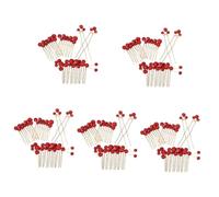 VICASKY 5 Ensembles Peignes et Épingles Cheveux Mariage Perles Vertes Accessoires Coiffure Rouge pour Mariée