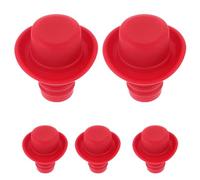 VICASKY 5 pièces Bouchon de Bouteille de Vin Silicone Alimentaire Étanche et Hermétique Cache-culot Créatif Forme de Chapeau pour Bar Fête Préserve Vin Rouge Bière et Boissons