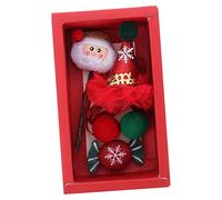 VICASKY 5 Pièces Coffret de Jouets Peluche pour Accessoires de Noël Interactifs avec Chapeaux de Père Noël Stimule Jeu pour Renforcer Liens avec Animaux de Compagnie