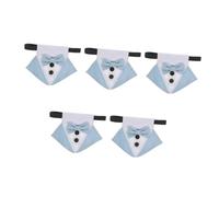 VICASKY 5 Pièces Collier Chien Costume Mariage avec Nœud Bandana Ajustable Polyester pour Chiot Accessoire Élégant pour et Cérémonies Bleu S