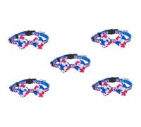 VICASKY 5 Pièces Colliers pour Chats et Chiens avec Drapeau Américain de Colliers Décoratifs Confortables et Respirants pour Fête Nationale et Usage Quotidien