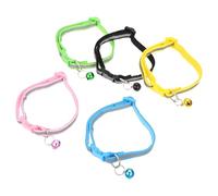 VICASKY 5 pièces Colliers Réfléchissants pour et Chiens Cloche Colliers Décoratifs Jaune Noir Rose Vert Confortables et pour Animaux de Compagnie