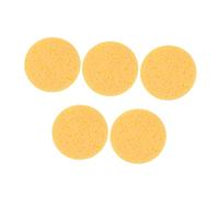 VICASKY 5 Pièces Éponges Démaquillantes Rondes Visage Lavables Cellulose Accessoires Cosmétiques Nettoyage Profond et Exfoliation Peau Sensible Jaune