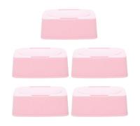 VICASKY 5 Pièces Étui à Lingettes pour Bébé en Pp Rose, Boîte de Rangement pour Cotons, Couvercle Rabattable Anti-poussière, pour Garçon et Filles, Maison et Activités Extérieures