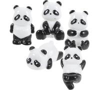 VICASKY 5 Pièces Figurine Miniature Panda Adorable en Résine | Blanc, Accent Décoratif Polyvalent, Ornement à Suspendre, Petit Format pour Projets Créatifs et Scènes Miniatures
