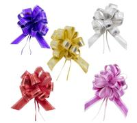 VICASKY 5 Pièces Fleur à Tirer D'anniversaire Nœud à Ruban en Plastique, Forme Nœud, Mélange de Couleurs, pour Mariages et Réunions, Décoration Classique pour Adultes Couleur Aléatoire