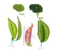 VICASKY 5 Pièces Lotus Artificielles Réalistes pour Aquarium Support de et pour Bettas Tapis de Détente Multifonction pour Poissons Accessoires de Décoration pour Aquarium