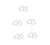VICASKY 5 Pièces Peigne de Mariage Cristal avec Fleurs Argile Souple Accessoire de Cheveux Nuptial à Dents Décoration de Cheveux pour Mariée Fourniture de Fête