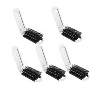 VICASKY 5 Pièces Peigne Pliable Mini Portable avec Miroir Ensemble de Peignes Démêlants pour Voyage Blanc pour Sac à Main et Pochette