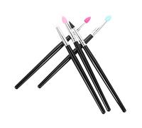 VICASKY 5 Pièces Pinceau à Maquillage Silicone pour Ombres à Paupières et à Applicateur Pratique et avec Têtes Colorées Rose Transparent Vert Noir