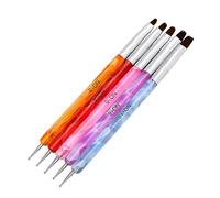 VICASKY 5 Pièces Pinceaux de Double pour Art Ongles à Points et Brosse Outils Modélisation pour Gel Uv