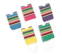VICASKY 5 pièces Ponchos Bouteille Mexicains Motifs Arc-Ciel Décoration Fête Cinco De Mayo Couvertures Mini Serapes Colorées pour Bouteilles