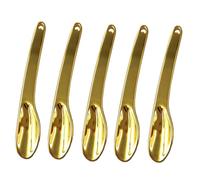 VICASKY 5 pièces Spatule Cosmétique Alliage de Zinc Cuillère pour Crème Visage et Yeux Outil Hydratant Visage Doré pour Application et Mélange Précis des Soins Peau