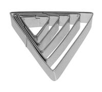 VICASKY 5 pièces Triangle Inox pour Biscuits Pâte à Sucre Fondant Moules Pâtisserie Réutilisables pour Découpe Gâteaux Cupcakes Outils Cuisson Maison