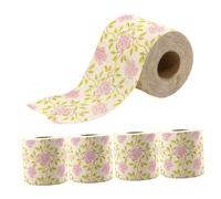 VICASKY 5 Rouleaux Papier Toilette Décoratifs de Motif Rose Imprimé Doux pour Peau Sensible Mariage Bureau Set