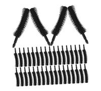 VICASKY 50 Pièces Brosse à mascara en silicone souple brosses à mascara accessoires d'outils de beauté bobines pour extensions de cils bobine de cils Gel de silice Black