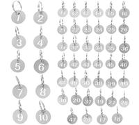 VICASKY 50 Pièces Étiquette Porte-clés Numérotée Ronde en Acier | Classification des Clés, Prévention des Pertes, Format Portable Léger, Usage en Logement et Gestion Locative