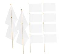 VICASKY 50 Pièces Lot de Mini Drapeaux Blancs à Main pour Arbitrage Légers et Portables pour Décoration de Fête et Parade