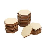 VICASKY 50 Pièces Ornements Hexagonaux en Bois de Tilleul 40mm, Lot