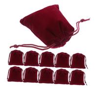 VICASKY 50 Pièces Pochettes Bijoux en Tissu Doux Sacs Cordons pour Petits Cadeaux Mariage Fête Rangement Bijoux et Bonbons Rouge Foncé 10x8cm 50pcs