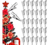 VICASKY 50 Pinces Décoratives en Fer pour Sapin de Noël Clips Métalliques Résistants et Réutilisables pour Ornements Décoration Festive Maison Lot pour Créations de Noël
