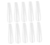 VICASKY 500 Patchs Adhésifs pour Faux Ongles Longs Transparents, 10 Tailles Différentes, Autocollants Manucure pour Nail Art, Accessoires Beauté pour Fêtes et Usage Quotidien