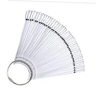 VICASKY 50Pièces Plaques de Couleur Vernis à Ongles Transparentes Modèles de Pratique et Affichage pour Nail Art Avec Anneau