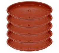 VICASKY 5pcs Bac Absorbeur d'eau Ovale en Plastique Rouge pour Pots de Fleurs, Accessoire Solide Qui Prévient Les Taches d'eau et Ne Se Déforme Pas