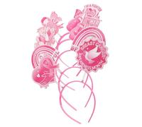 VICASKY 5pièces Party Headbands for Women Lightweight Ribbon Hair Hoops for Breast Cancer Awareness Festive Headwear Themed Gatherings and Photo Props