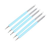 VICASKY 5pièces Pinceaux Silicone Pour Nail Art à Dessin Pour Gel Uv Brosse à Ongles Et Manucure Double Tête Pour Usage Salon Ou Maison