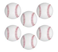 VICASKY 6 Balles de Baseball D'entraînement Haute Élasticité en PVC Blanc Copeaux de Bois, Pack de 6 pour Entraînement Professionnel en Extérieur et Amélioration du Retour de Frappe