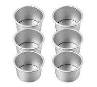 VICASKY 6 Moules à Gâteaux Ronds en Alliage D’aluminium, 2 Pouces, Fond Amovible Antiadhésif, Petits Moules de Cuisson Pratiques pour Pâtisserie Maison, Démoulage Facile, Ustensiles