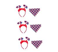 VICASKY 6 Pièces Animaux Bandeau Cheveux et Foulard Triangle Thème Jour de Lindépendance Accessoire Mode Pratique pour Costume